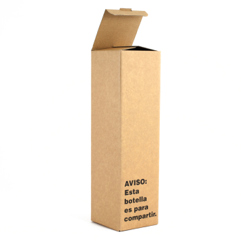 Caja para botella Magnum 1,5l  - Kraft "Aviso..." 