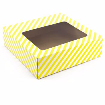 Caja de tarta ø29cm con ventana - Yellow
