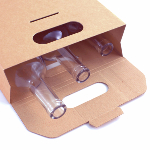 Caja de 3 botellas con asa - Kraft