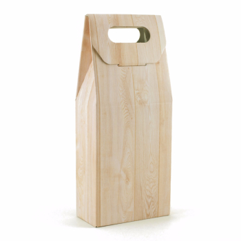 Caja de 2 botellas con asa - Wood