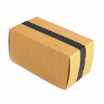  Caja con solapas 16x8x8cm - Kraft línea negra 